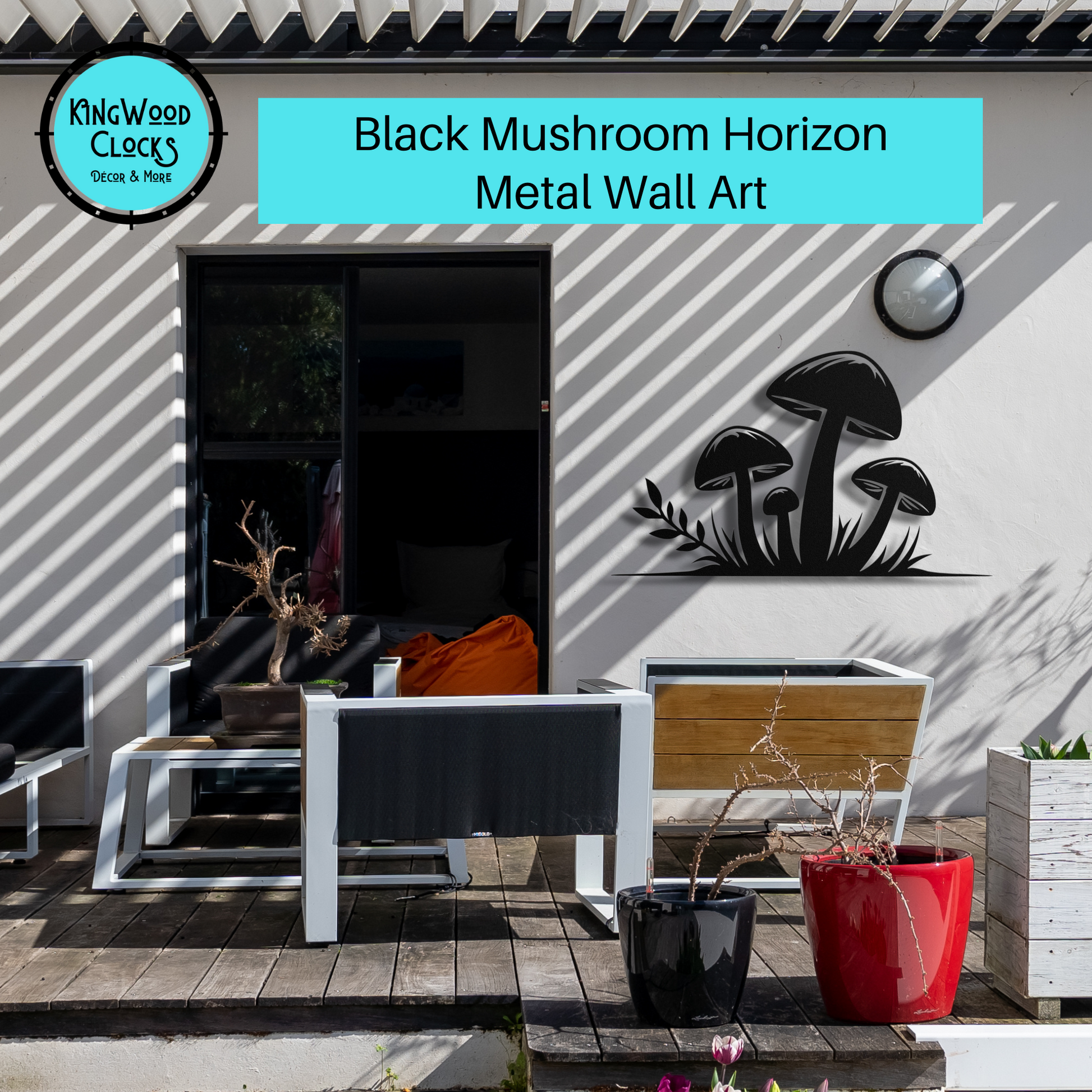 Mushroom Horizon Metal Wall, Toadstool Boho Wall Hanging, Earthy Living, Fungus Room Decor, Psychedelic Mushroom Garden, Mycelium Nerd Gift