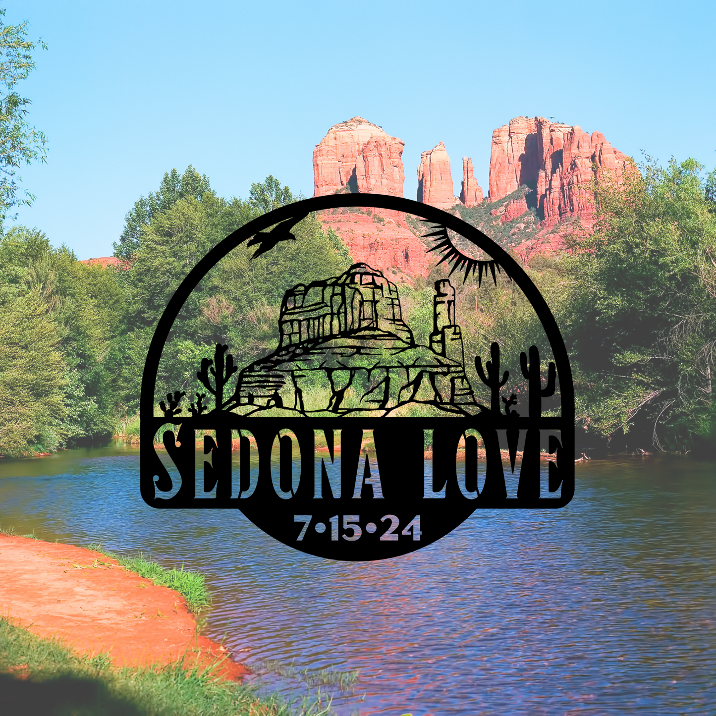 Personalized Sedona Mountain Metal Sign