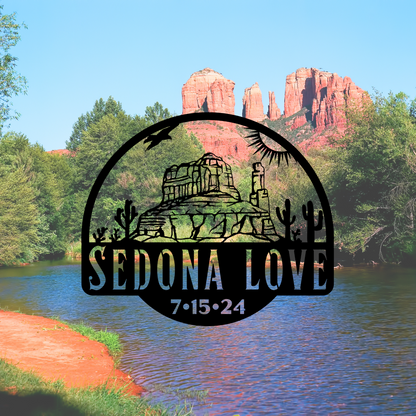 Personalized Sedona Mountain Metal Sign