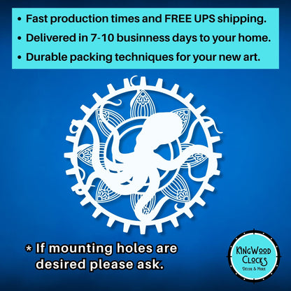 Decorative design with a silhouette of a person and gears on a blue background, featuring text about product features.