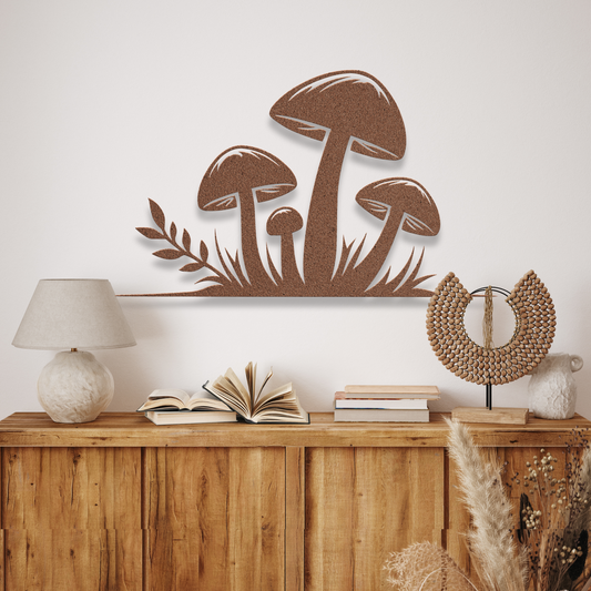 Mushroom Horizon Metal Wall, Toadstool Boho Wall Hanging, Earthy Living, Fungus Room Decor, Psychedelic Mushroom Garden, Mycelium Nerd Gift