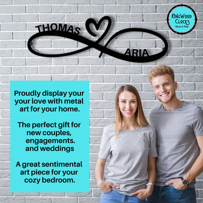 Personalized Infinity Heart Metal Wall Art