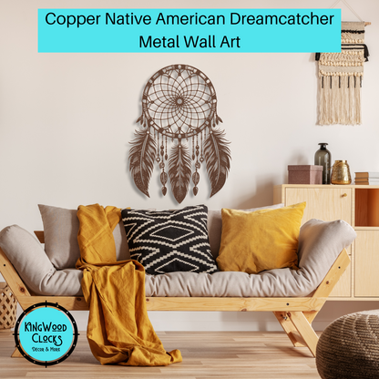 Native American Dreamcatcher Metal Wall Art, Inner Peace Wellness Gift, Insomnia Stress & Anxiety Relief, Protection Amulet, Boho Home Decor