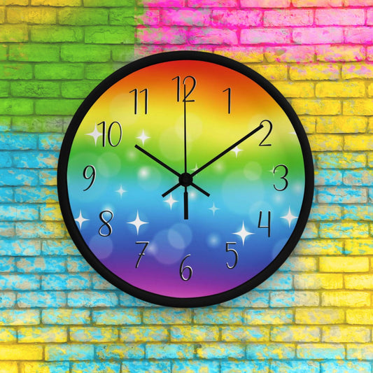 Rainbow Sparkle Wall Clock
