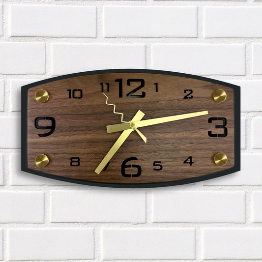 KingWood Clocks MCM Brass N Class Wall Clock black