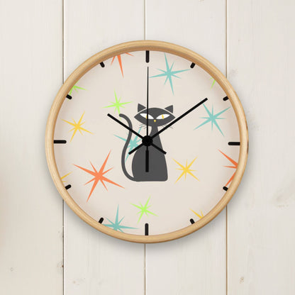 Mid Century Modern Kit Cat Wall Clock