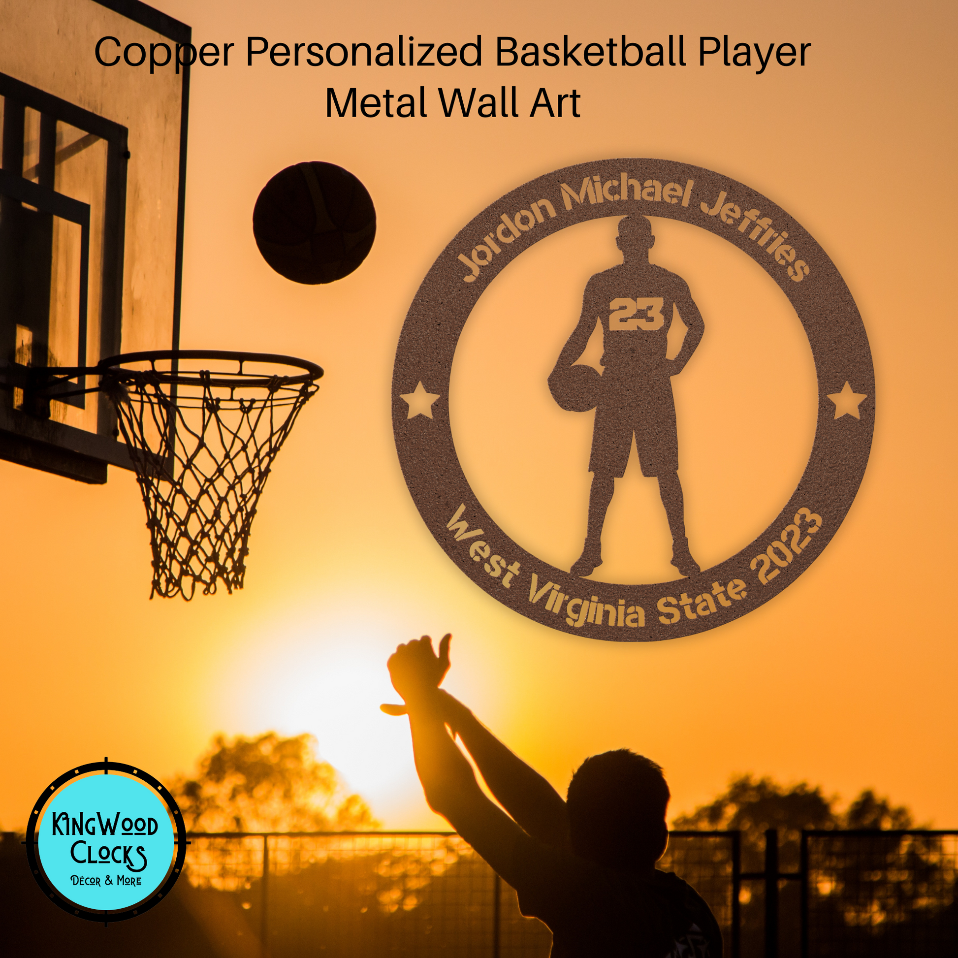 Personalized Basketball Player Metal Wall Art, Boys Bedroom Decor, Mens Sports Award, School  Sports Athlete Trophy, Round All Star Plaque