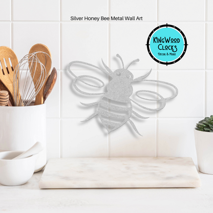 Happy Honey Bee Metal Wall Art, Outdoor Garden, Beehive Decor, Gifts For Her, Kids Nursery Decor, Wall Hanging Kitchen Art, Bee Love Gift