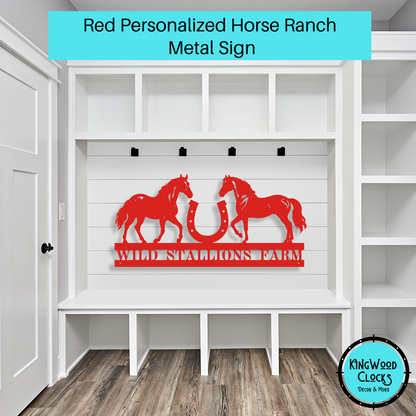 Personalized Horse Ranch Metal Sign