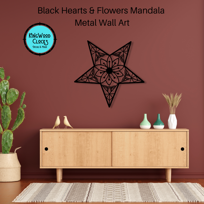 Star Power Mandala Metal Wall Art,  Wall Decor, Large Living Room Wall Art, Bohemian Wall Hanging Artwork, Flower Wall Art, Spiritual Gifts