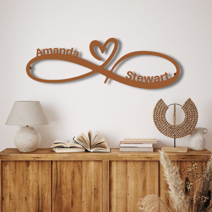 Personalized Infinity Heart Metal Wall Art