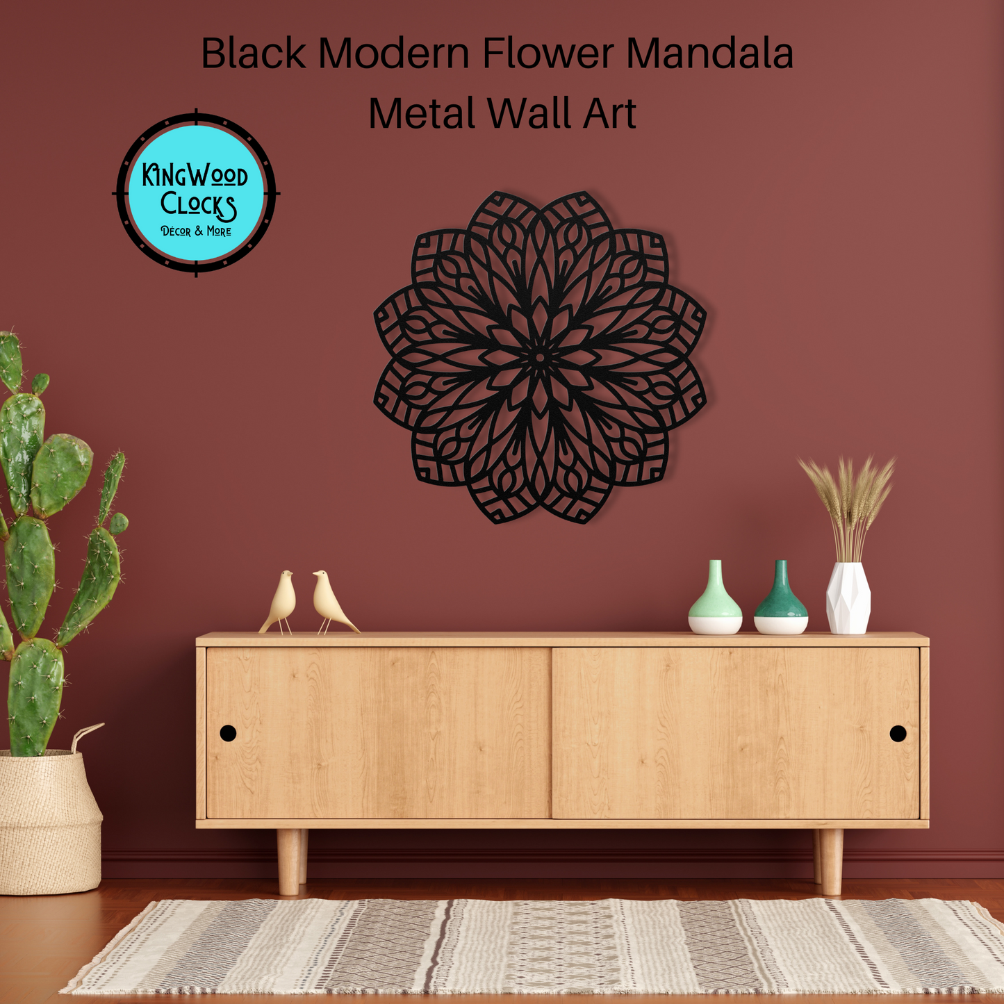 Modern Flower Mandala Metal Wall Art, Wall Art, Large Living Room Wall Art, Bohemian Wall Hanging, 3D Yoga Wall Decor, Housewarming Gifts