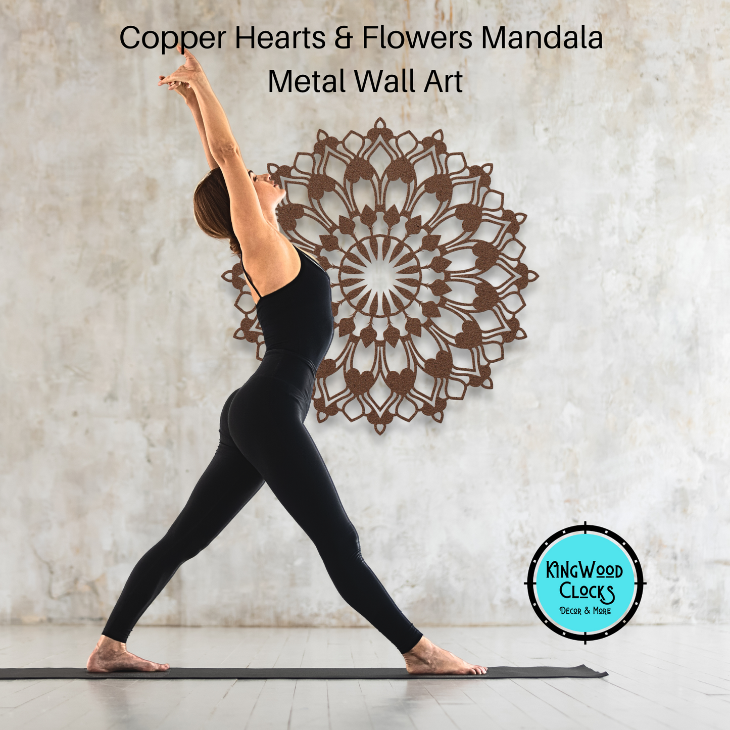 Hearts and Flowers Mandala Metal Wall Art