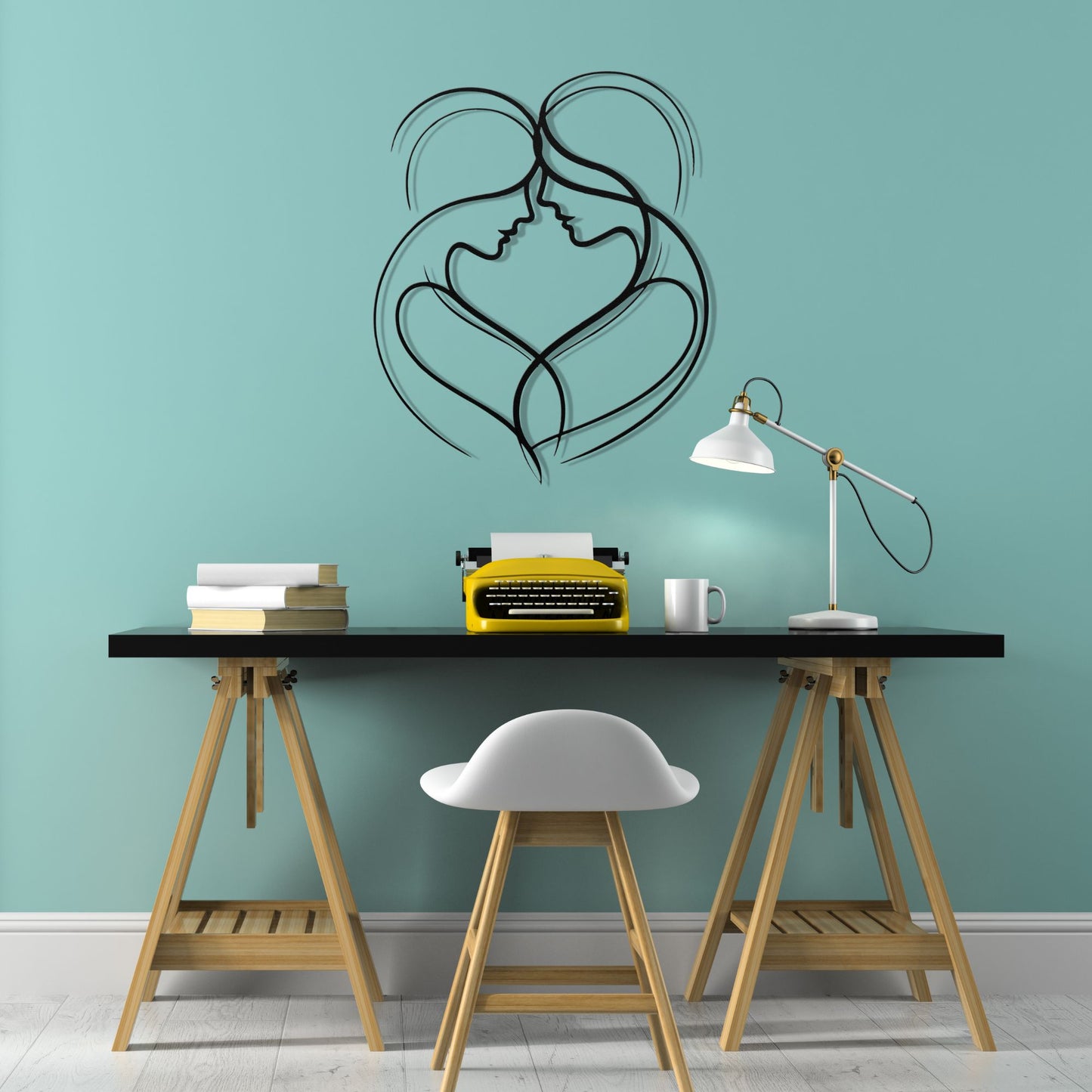 Two Lovers Metal Wall Art