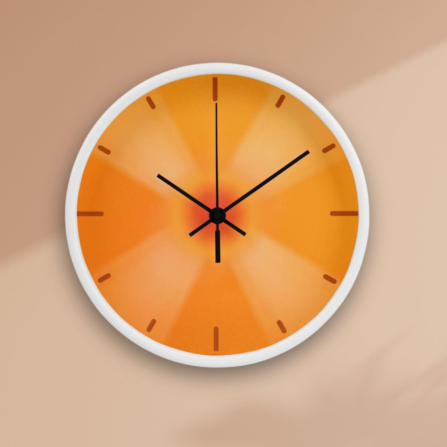 Orange Gradient Ombre Wall Clock