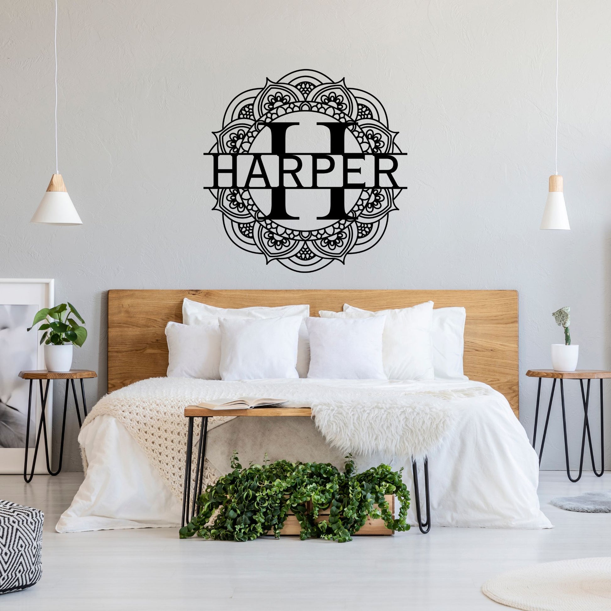 Personalized Mandala Monogram Metal Wall Art