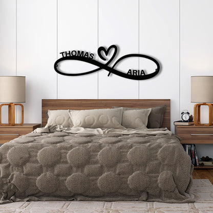 Personalized Infinity Heart Metal Wall Art