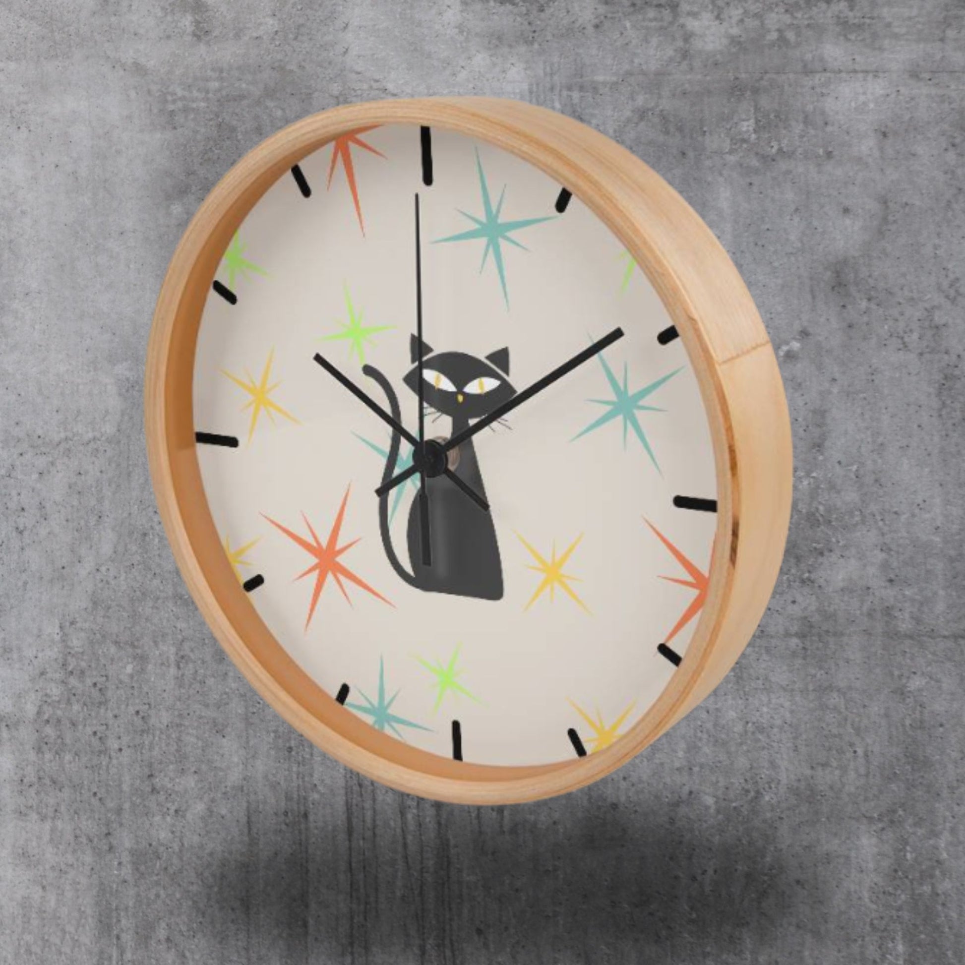 Mid Century Modern Kit Cat Wall Clock