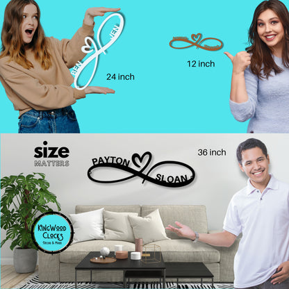 Personalized Infinity Heart Metal Wall Art