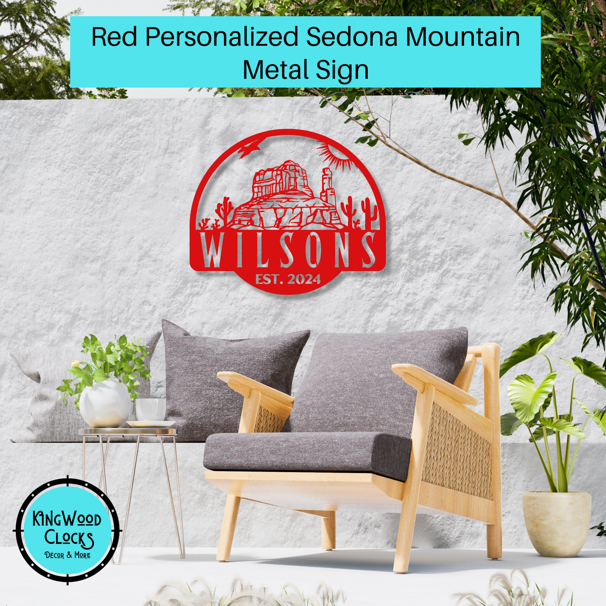 Personalized Sedona Mountain Metal Sign