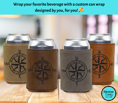 Personalized Compass Rose Can Cooler