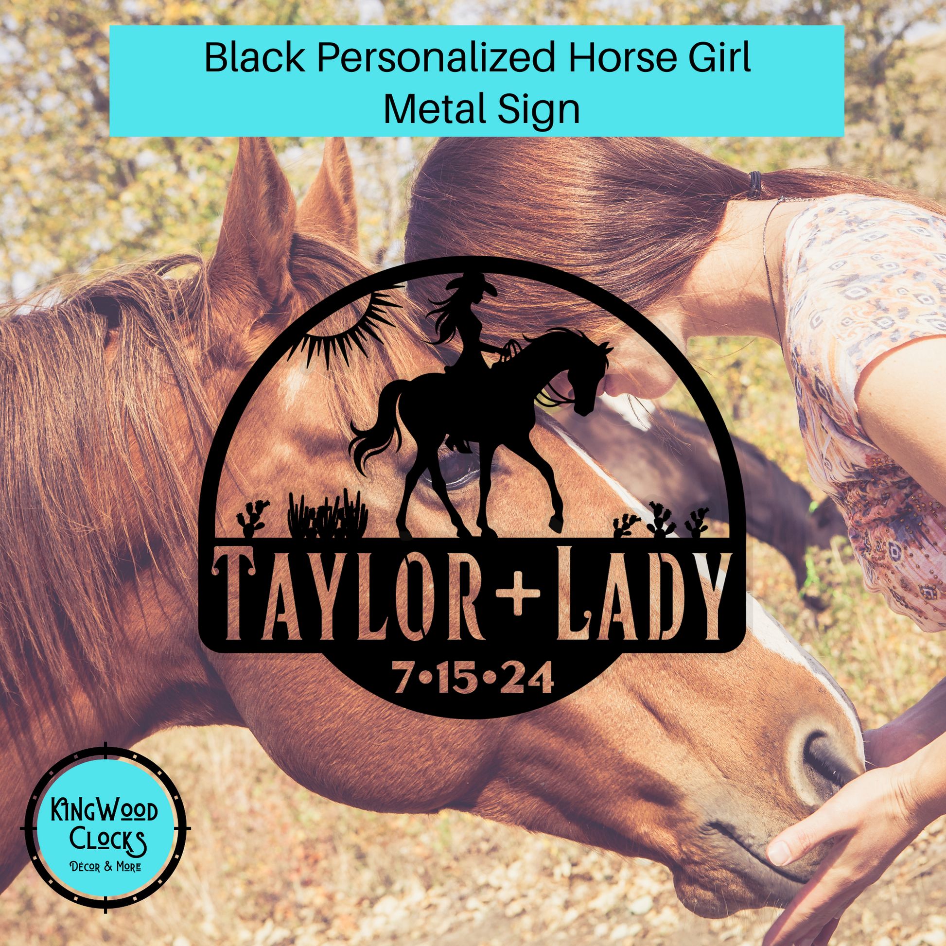 Personalized Horse Girl Metal Sign