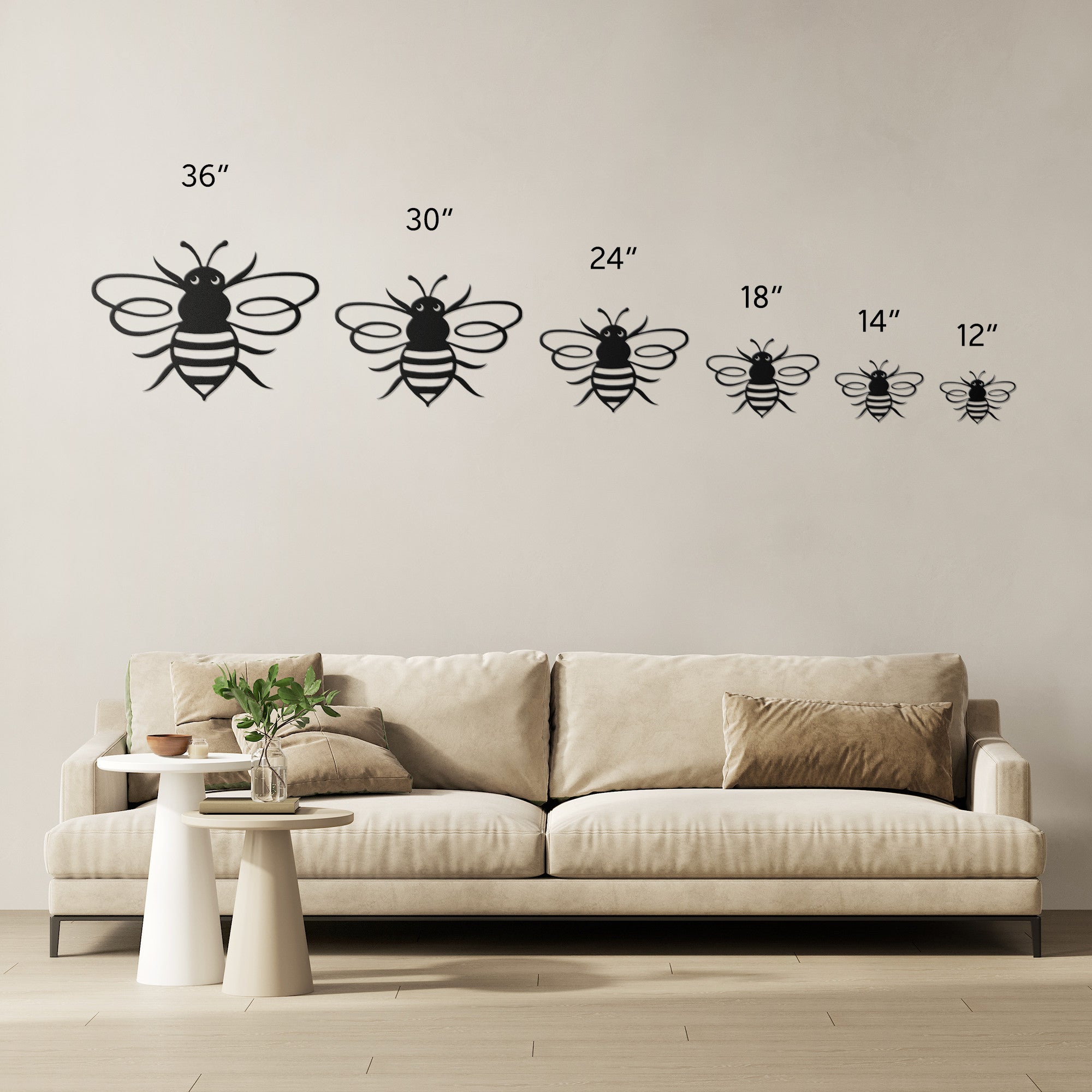 Friendly Honey Bee Metal Wall Art