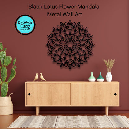 Lotus Flower Mandala Metal Wall Art, 3D Wall Sign, Lotus Flower Wall Art, Large Living Room Wall Art, Yoga Studio Hanging Decor, Spiritual