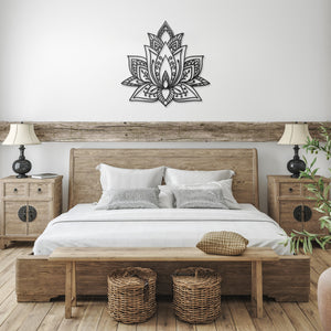 Lotus Flower Mandala Metal Wall Art, Lotus Flower Wall Art, Large Living Room Wall Art, Mandala Wall Hanging Decor, Spiritual 3D Wall Art