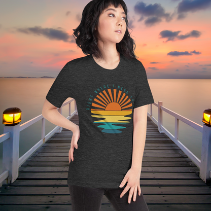 I Need To Be Sunset T-Shirt, Unisex, Beachy Summertime Vibes, Retro Sunset Rays, Matching Family Tees, Girls Vacation Outfits,  Gift For Her