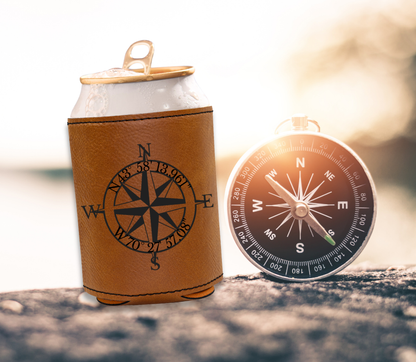 Personalized Compass Rose Can Cooler