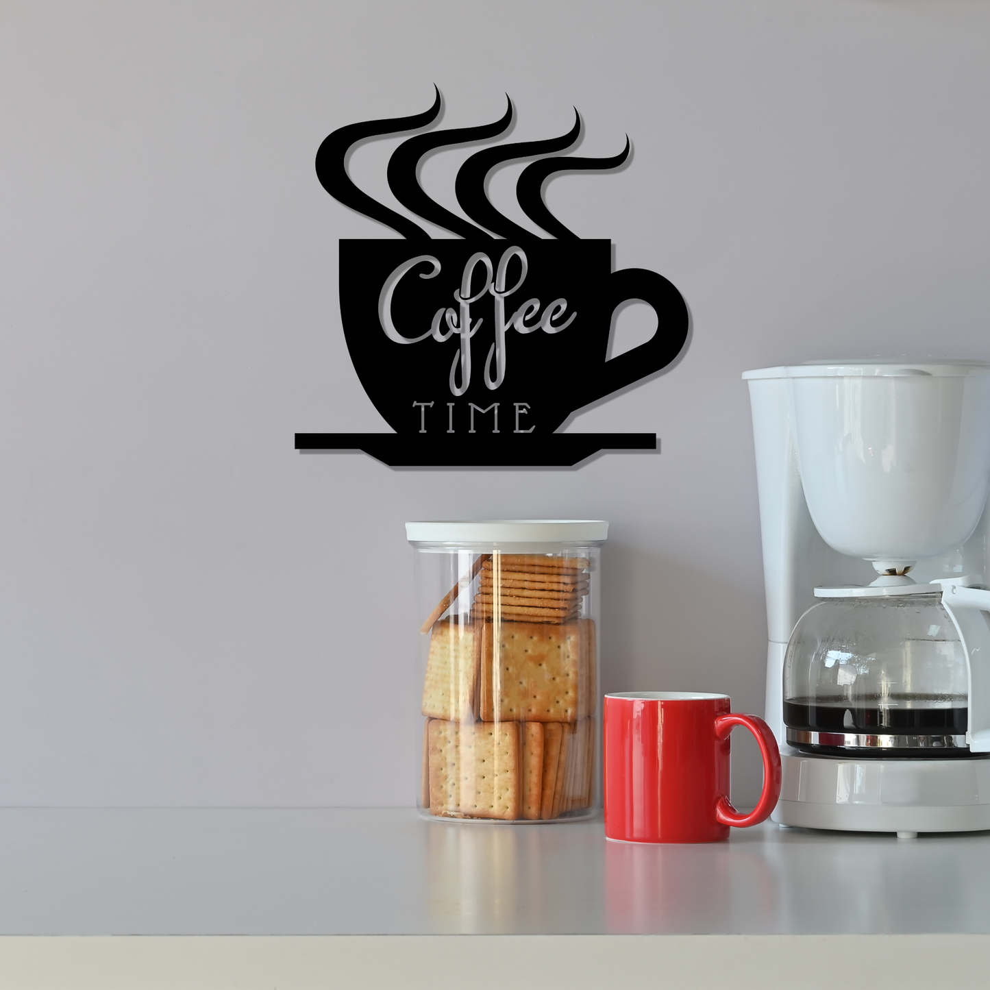 Coffee Time Metal Wall Art, Cafe Sign, Coffee Lover Gift Idea, Kitchen Hanging Wall Art, KingWood Clock Decor, Home Barista Enthusiast Gift