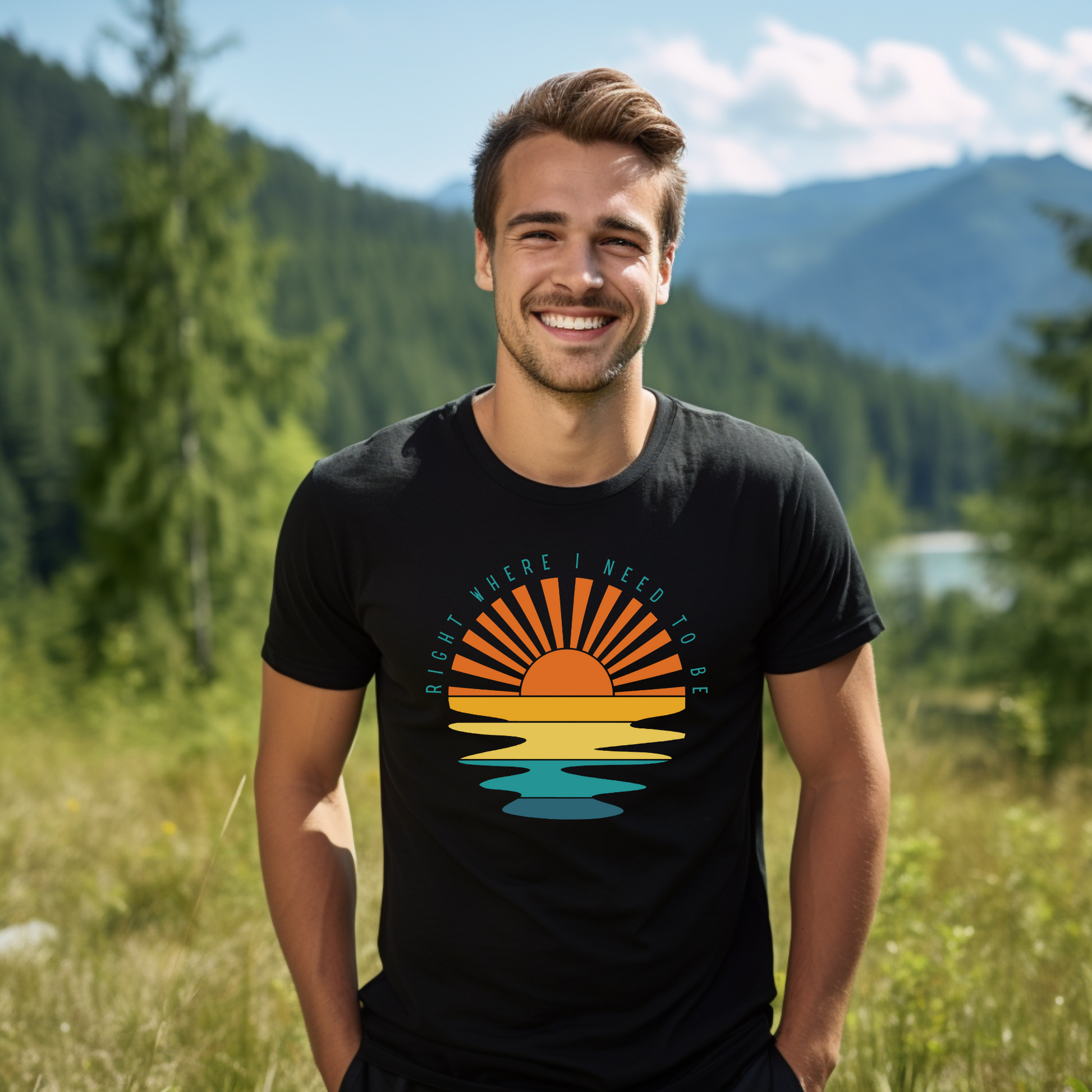 I Need To Be Sunset T-Shirt, Unisex, Beachy Summertime Vibes, Retro Sunset Rays, Matching Family Tees, Girls Vacation Outfits,  Gift For Her