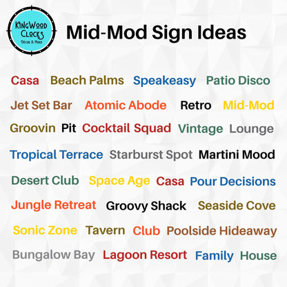 Mid mod phrase sign ideas