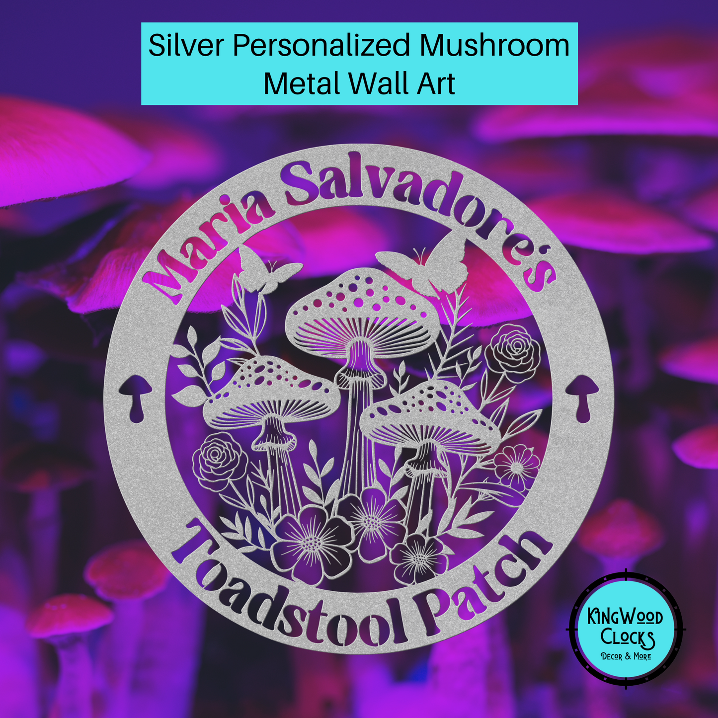 Personalized Mushroom Metal Wall Art