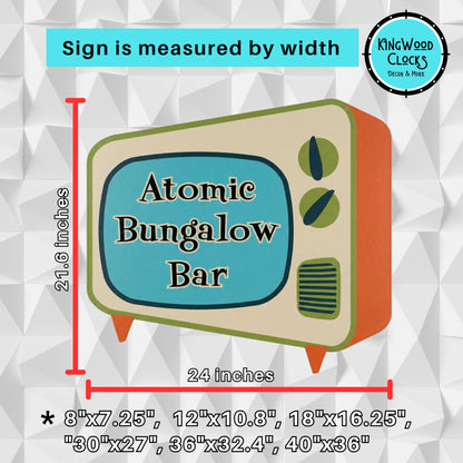 retro tv metal sign size chart infographic