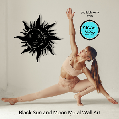 Sun and Moon Metal Wall Art, Bohemian Wall Hanging, Yoga Room Decor, Housewarming Gift for New Homeowner, Spiritual and Mystical Artwork