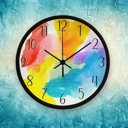 Watercolor Rainbow Wall Clock