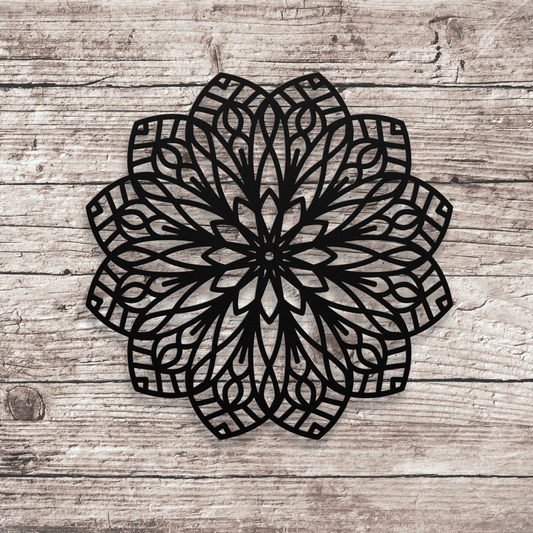 Modern Flower Mandala Metal Wall Art, Wall Art, Large Living Room Wall Art, Bohemian Wall Hanging, 3D Yoga Wall Decor, Housewarming Gifts