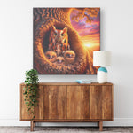 Load image into Gallery viewer, Red Morph Screech Owls Evening Nesting Canvas Wrap Artwork
