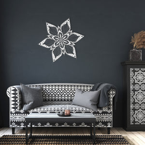 Starburst Flower Mandala Metal Wall Art, Wall Art, Large Living Room Wall Art, Bohemian Wall Hanging, Flower Wall Art, Housewarming Gifts