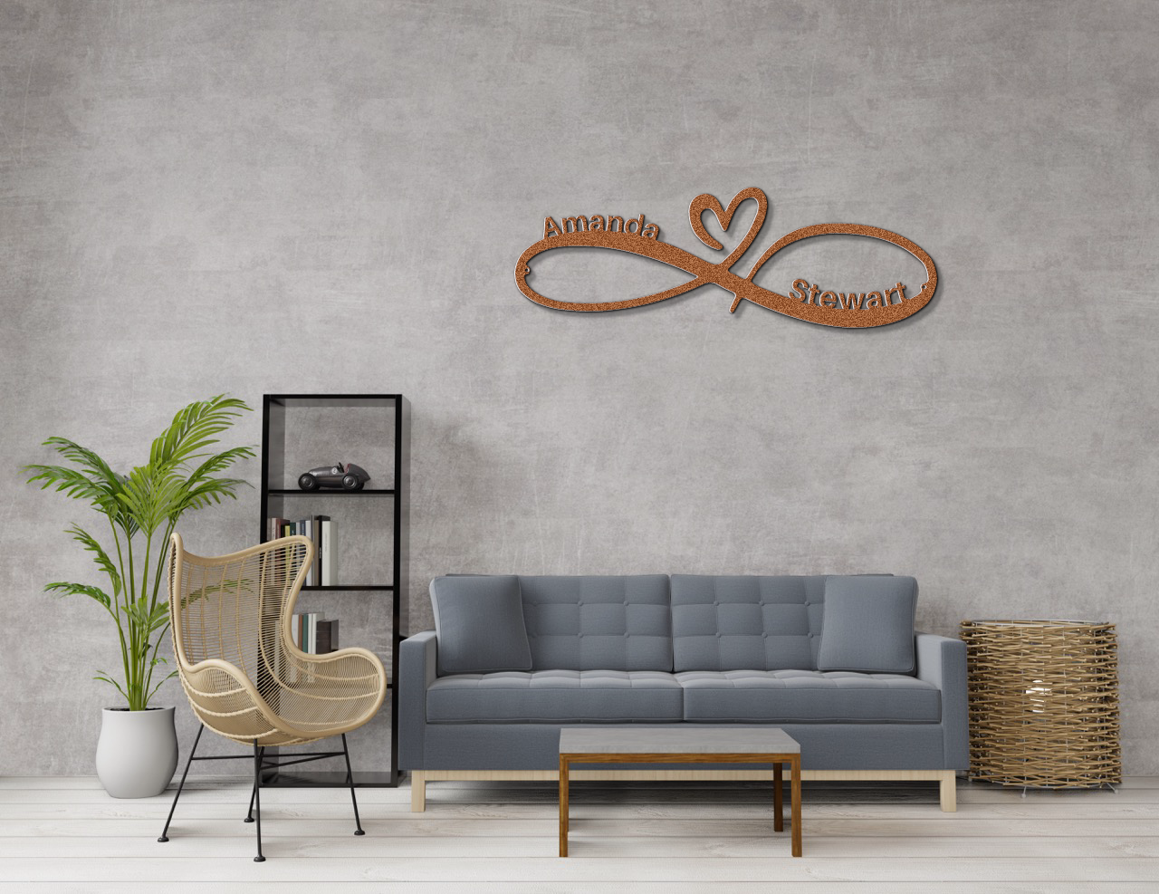 Personalized Infinity Heart Metal Wall Art