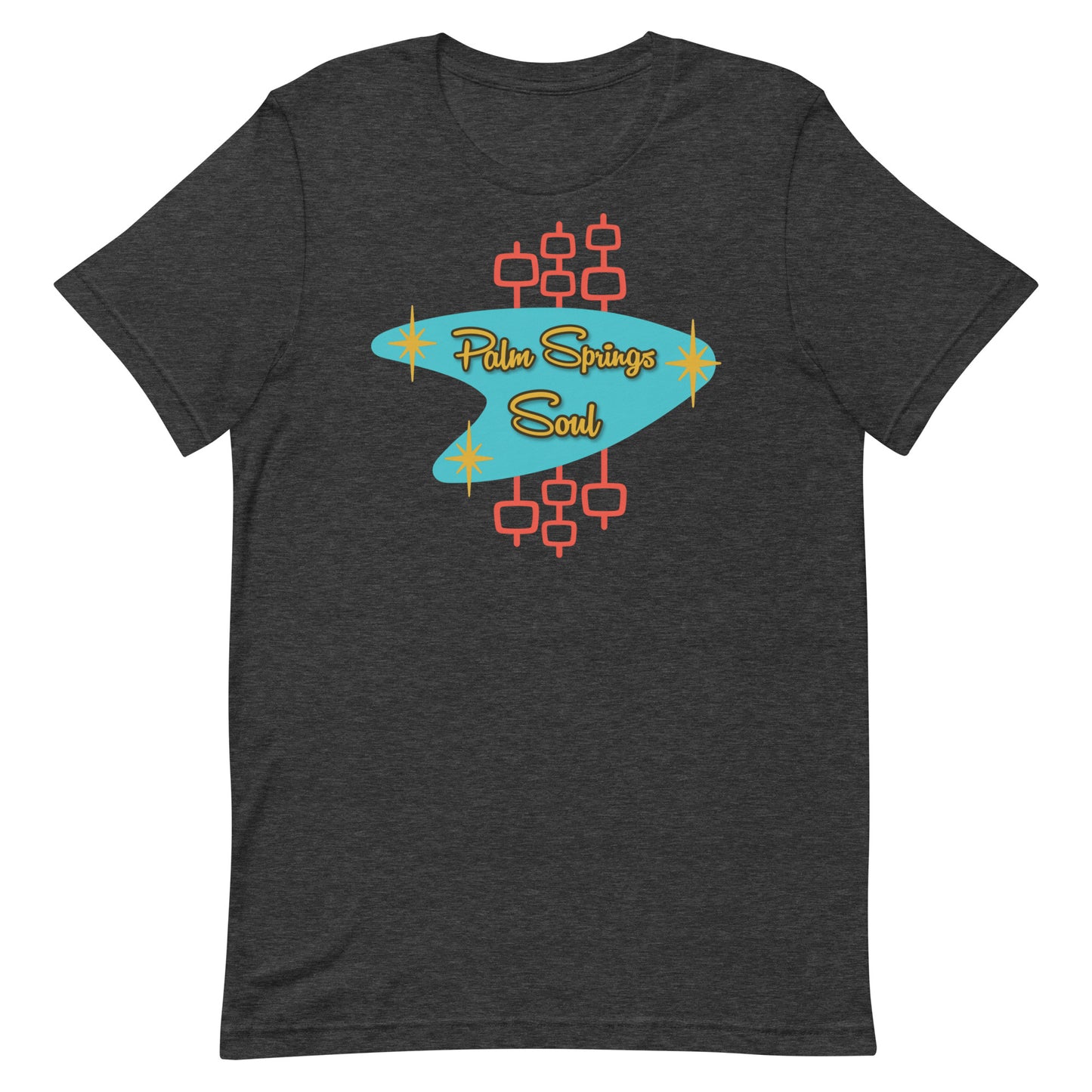 Retro Atomic Boomerang T‑Shirt, Unisex dark grey heather