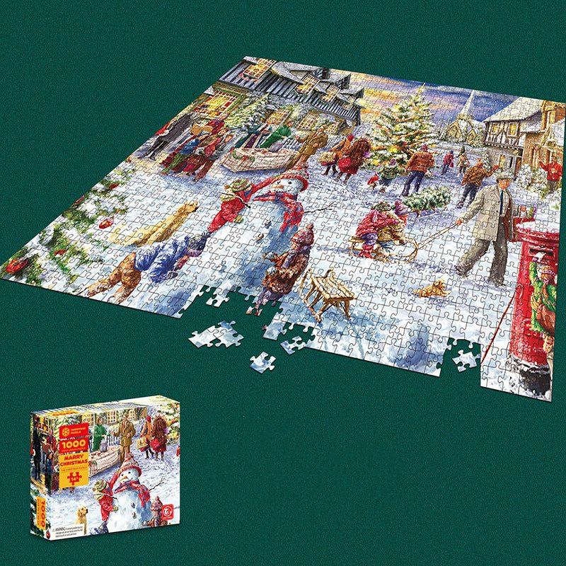 1000 Piece Santa Jigsaw Puzzles snowman