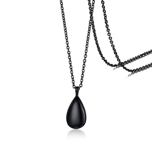 Titanium Steel Drop Shape Urn Pendant Necklace Jewelry