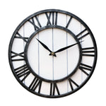 Load image into Gallery viewer, Retro Wrought Iron Black Cedar Made Old Paint Wall Clock
