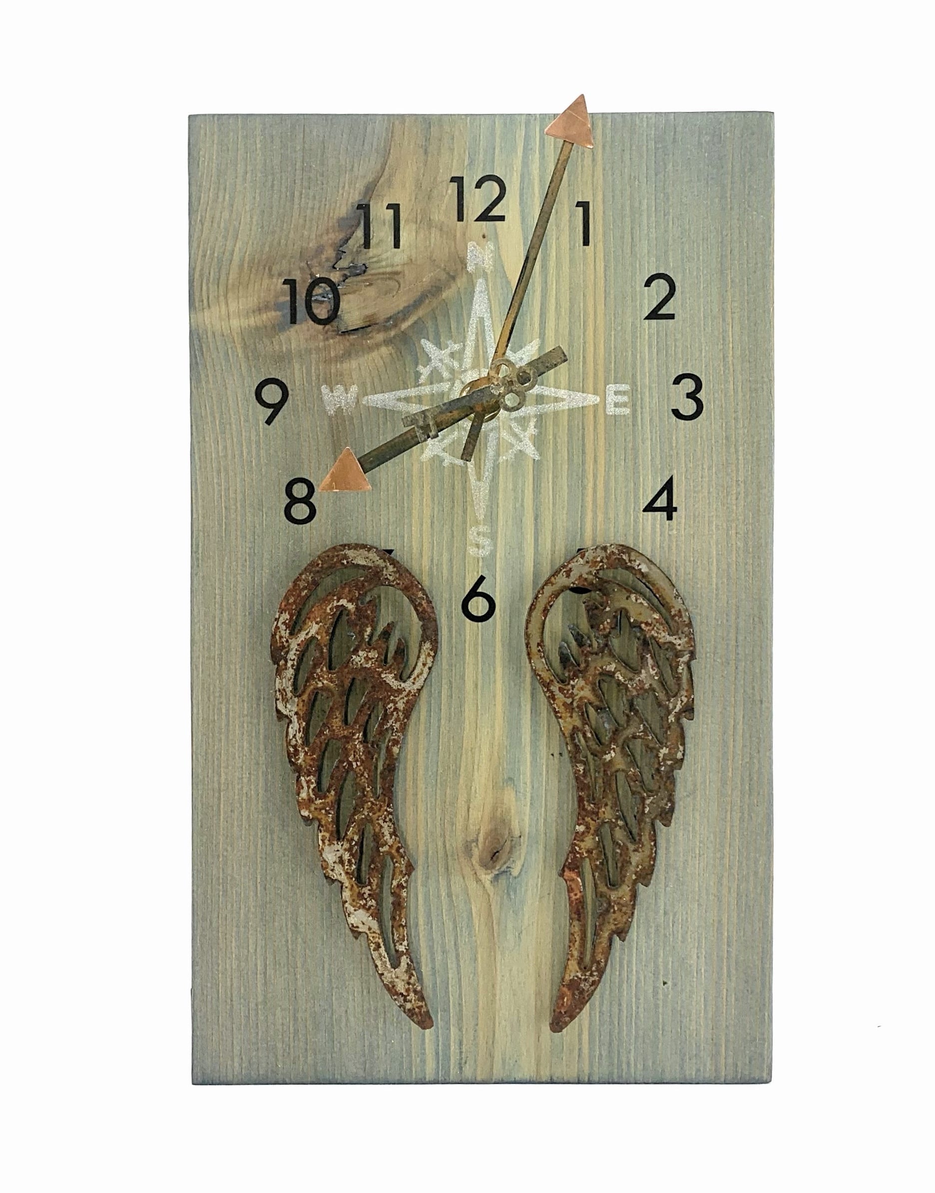 KingWood Wood & Metal Wall Clock "The Key To Angels"