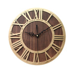 Load image into Gallery viewer, European Vintage Wooden Roman Digital Craft Wall Clock
