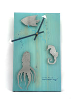 Load image into Gallery viewer, Sold KingWood Wood &amp; Metal Wall Clock &quot;Just Keep Swimming&quot; 
