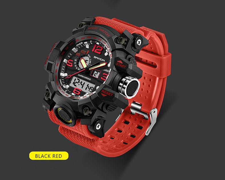 SANDA military watch waterproof sports watches men's LED digital watch top brand luxury clock camping diving relogio masculino